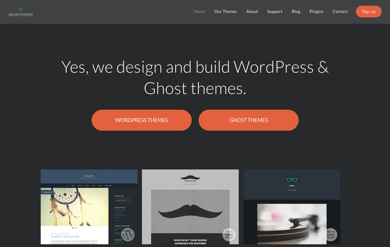 Ghost Blog Themes and A New Design for MeanThemes