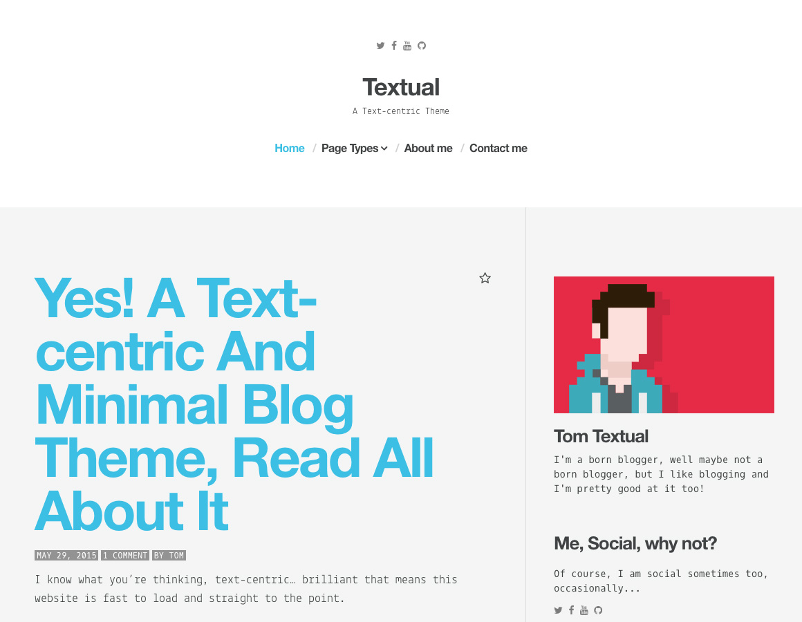 Textual – A Text-Centric WordPress Theme